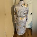 Vintage WinterSilks 100% Silk Floral Collared Robe / Kimono Yellow Size M Photo 2