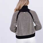 Cleobella womens Madison Knit Sweater Black/Ivory size Small Cotton Turtleneck Photo 2