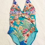 Johnny Was WATER TROPIC TIE DYE TWIST KEYHOLE ONE PIECE Swimsuit Size Small S Photo 1