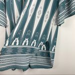 Honeyme Bohemian Blue White Aztec Kimono Wrap Cardigan Photo 5
