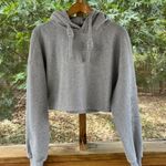 For Love And ZY Studios Women's Cropped Grey Hoodie With Velour Lining Size S. Photo 0