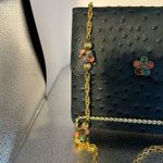 LOU – RAN ostrich print navy blue shoulder bag. New without tags. Beautiful bag. Photo 4
