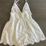 Urban Outfitters White Eyelet Halter Romper Photo 0