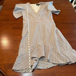 Robert Rodriguez  Basia Mini Dress Stripe Ruffle Cotton‎ Size 6 Photo 12