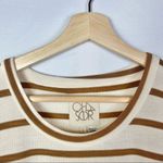 Chaser  Beige & Brown Stripe Crewneck Long Sleeve Top S Photo 5