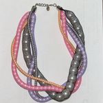 ZARA  Pink/Gray/Lavender/Orange Mesh Pearl Necklace.NWOT Photo 2