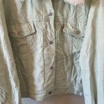 Levi's  Women's Sherpa Baby Baggy Trucker size XL Mint Green / Meadow Mist Photo 3