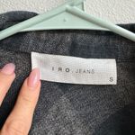 IRO  Jeans Gray Plaid Donella Long Sleeve  Button Up Top 100% Cotton Size small Photo 3
