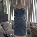 🌸AMTIOUS strapless denim mini dress✨ Blue Size M Photo 1