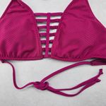 Mossimo Purple Padded Cutout Halter Tie Plunge Bikini Bralette Swim Top S Small Photo 3