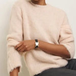 Reformation NWT Jude Brushed Alpaca Crew Sweater in Sorbet Pink Photo 0