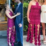 NWT Simon Miller Beep Beep Cricular Carwash Fringe Gown Magenta Metallic Size XL Pink Photo 9