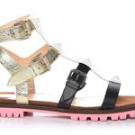 Christian Louboutin RockNBuckle Studded Buckle Gladiator Flat Sandal Shoes 38 Photo 0