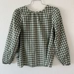 J.Crew Green Gingham Ruffle-Shoulder Top Photo 2