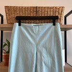 Talbots Jacquard Ankle Mid-Rise Minty Blue Woven Career Dress Pant Trouser, 4 Photo 1