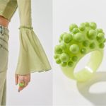 Urban Outfitters  Statement Bubble Ring in Lime NWT Size 6 Neon Funky Summer Photo 1