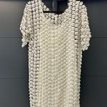 RIVIR PEARL CROCHET MINI DRESS WITH INNER SLIP SIZE S/M White Photo 3