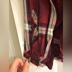 Torrid Red Black Plaid Christmas Lizzie Rayon Twill Button-Up Shirt - size 1 Photo 4