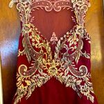Embroidered Fit & Flare Dress Red Size XL Photo 4