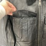 NWT Ted Baker Basile Shearling Collar Harrington Black Leather Jacket Size 3 Size M Photo 5