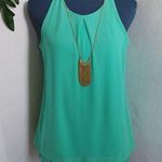 A Byer Green Halter Style Blouse with Removable Necklace Photo 0
