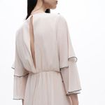 ZARA NEW RUFFLED SHORT JUMPSUIT OYSTER WHITE V NECK WOMENS SIZE M Photo 4