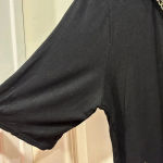 fab'rik Fab’rik Black Dressy T Shirt‎ with Gold Trim size Large Photo 4