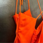 Jason Wu Jason‎ Wu Orange/Red Satin Feel Midi Dress Size Large Photo 9
