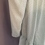 Missguided Peasant Mini Dress Puff Sleeve Mock Neck Green Polka Dot Size 4 Photo 1