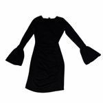 EXPRESS  V-Neck Bell Sleeve Ruched Sweater Black Midi Dress size XS Photo 3