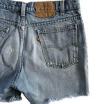 Levi's Levi’e Vintage RARE Blank Orange Tab High Rise Distressed Raw Hem Mom Jean short Photo 6