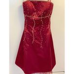 Morgan & Co . Cherry Maroon Strapless Dress Photo 1
