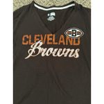 NFL  Women's "Cleveland Browns" Brown V Neck Short Sleeve Tee Size Large Photo 1