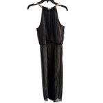 MSK Petite Black Metallic Shimmer Halter Maxi Gown Women’s Size 10P Photo 1