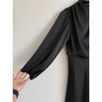 Billy J Esther One Shoulder Long Sleeve Maxi Halter Dress Black Women's Size‎ 10 Photo 7