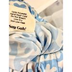 Lisa Says Gah Bailey Button Down Shirt & Wide Leg Pants Sleepwear Set Blue XS Photo 7