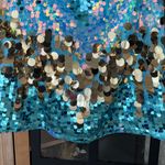 Lucy in the Sky Mermaid core sequin dress mini bodycon strapless discs metallic shiny iridescent Photo 2