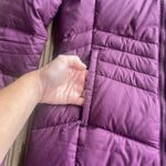 Columbia Women's XS Purple Long Down Puffer Coat Omni Heat Detachable Hood Photo 3