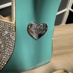 Betsey Johnson  SB Sage Elegant Silver Peep Toe Heels with Rhinestones and Pearls Photo 5