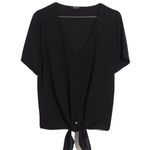 Madewell - Novel Tie-Front Short Sleeve Lightweight Dress Top Blouse Sz S Photo 2