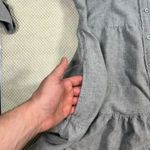 Gap Tiered Mini Shirt Dress Long Sleeve Button Down Casual Gray S Petite Photo 2