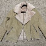 Divided Tan Faux Fur and Faux Suede H&M Moto Jacket Photo 0