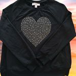 Philosophy Republic Clothing Black Rhinestone Heart Sweatshirt Size S/P Photo 2