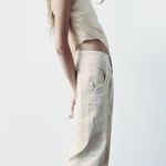 ZARA NWOT ZW HIGH RISE DOUBLE WAIST SLIM JEANS BLOGGERS FAV CARGO Photo 2