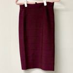BCBGMAXAZRIA  Leger High Waisted Bandage Knee Length Pencil Skirt Bordeaux Red S Photo 3