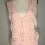 Jantzen Vintage hang embroidered Janeen pink vest woman’s medium Photo 0