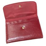Time and Tru Frame Flap Wallet Burgundy Vinyl ID Window Card Slots Red Photo 2