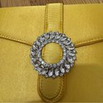 Unbranded Yellow satin envelope Elegant Bag evening clutch silver chain Brooch Photo 3