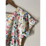 Umgee Linen Blend Floral Midi Dress Womens Sz S Boho Raw Hem Fringe Western Photo 1