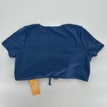 Kona Sol  Women's Large 12-14‎ Mudstone Blue Sleeved Tunnel Front Bikini Swim Top Photo 6